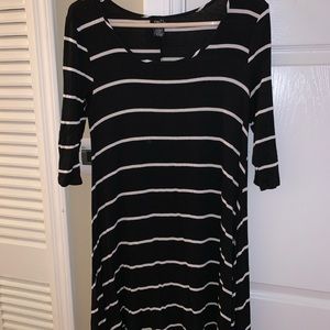 Black and white striped dress